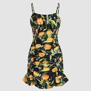 Cider Citrus lemon orange mini dress flirty NWOT